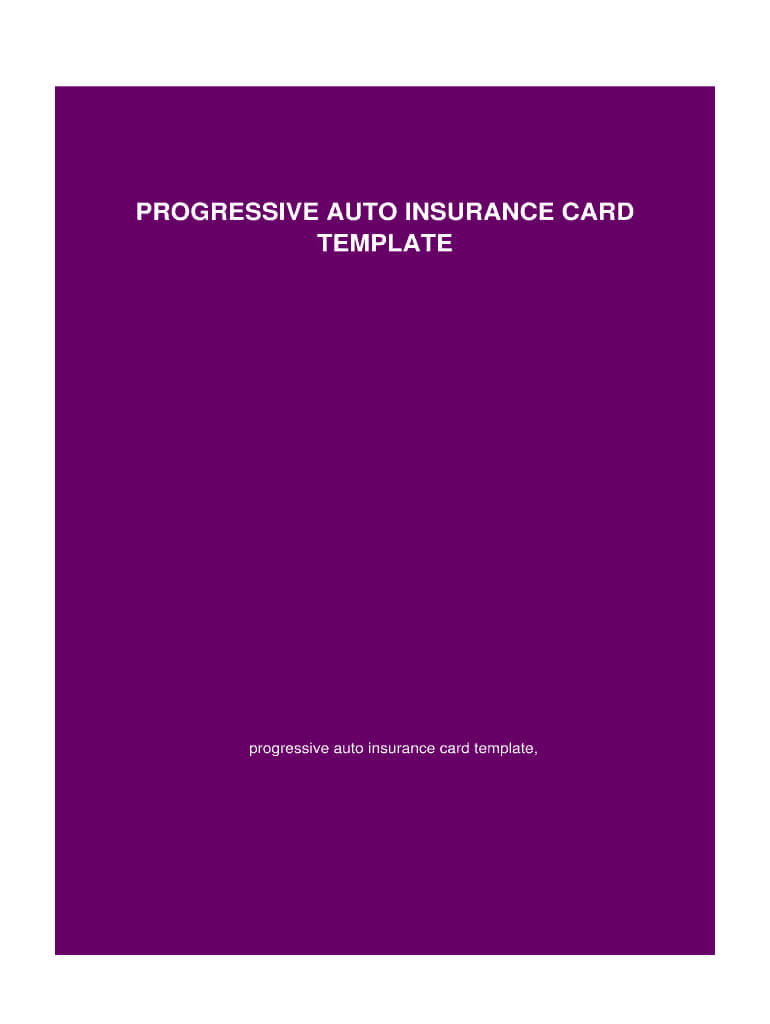 Blank Progressive Insurance Card – Fill Online, Printable Intended For Proof Of Insurance Card Template