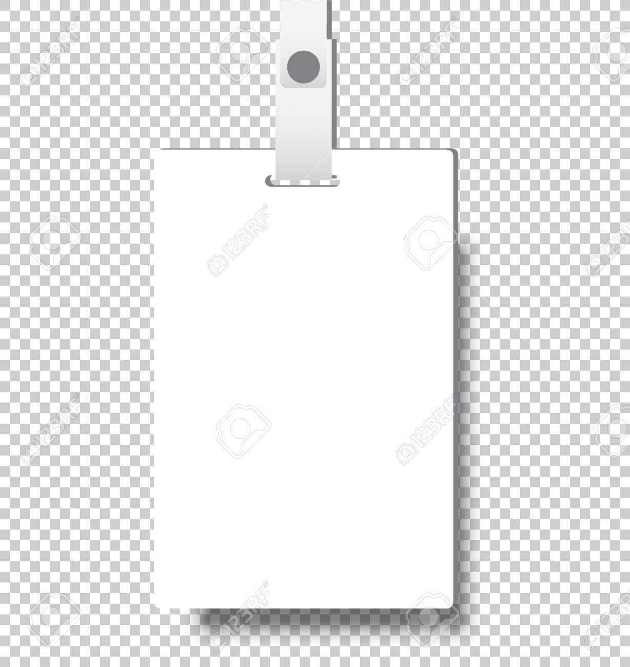 Blank Realistic Identity Card Badge With Ribbon Mockup Cover.. Regarding Blank Suitcase Template