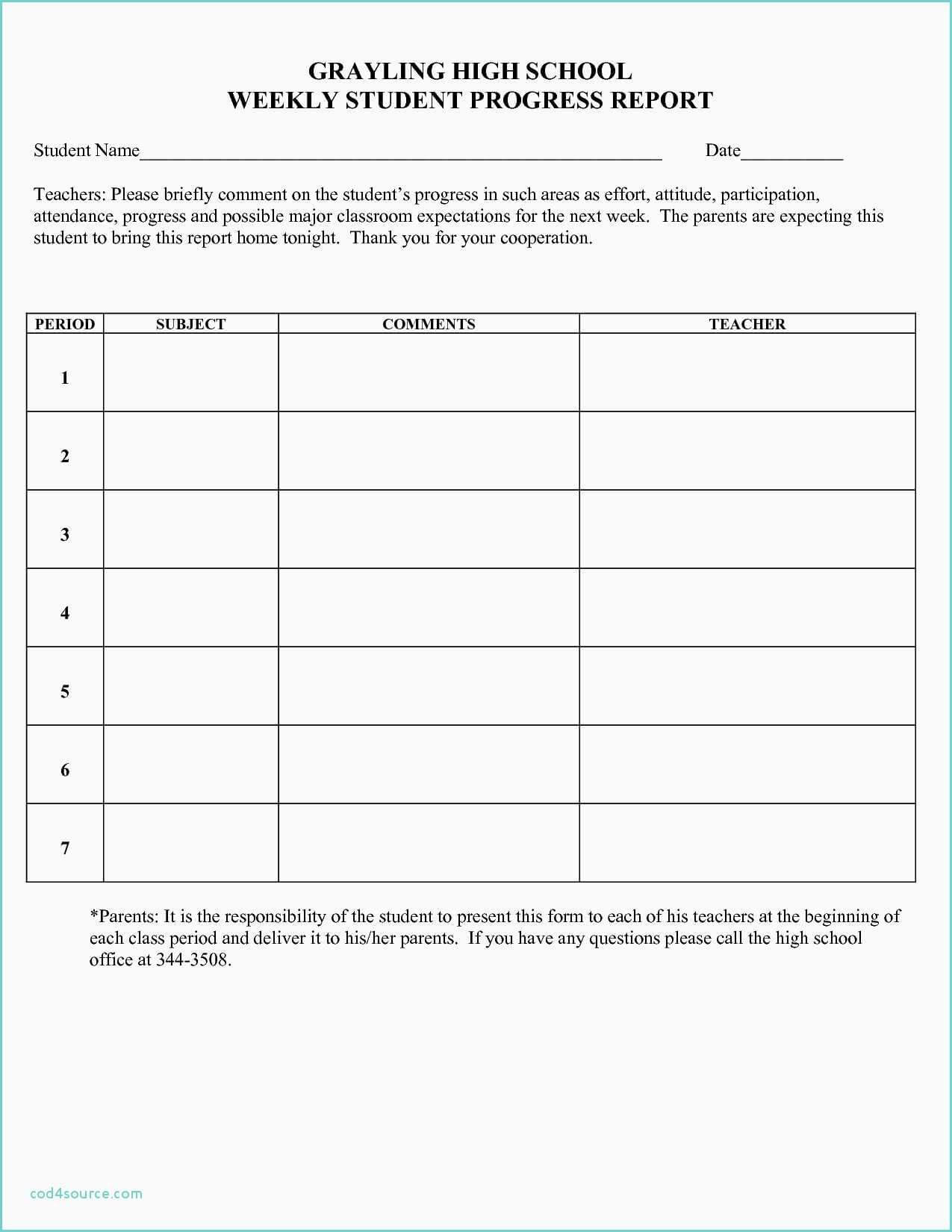 Blank Report Card Template Homeschool High School Pdf Mplate Regarding Homeschool Report Card Template