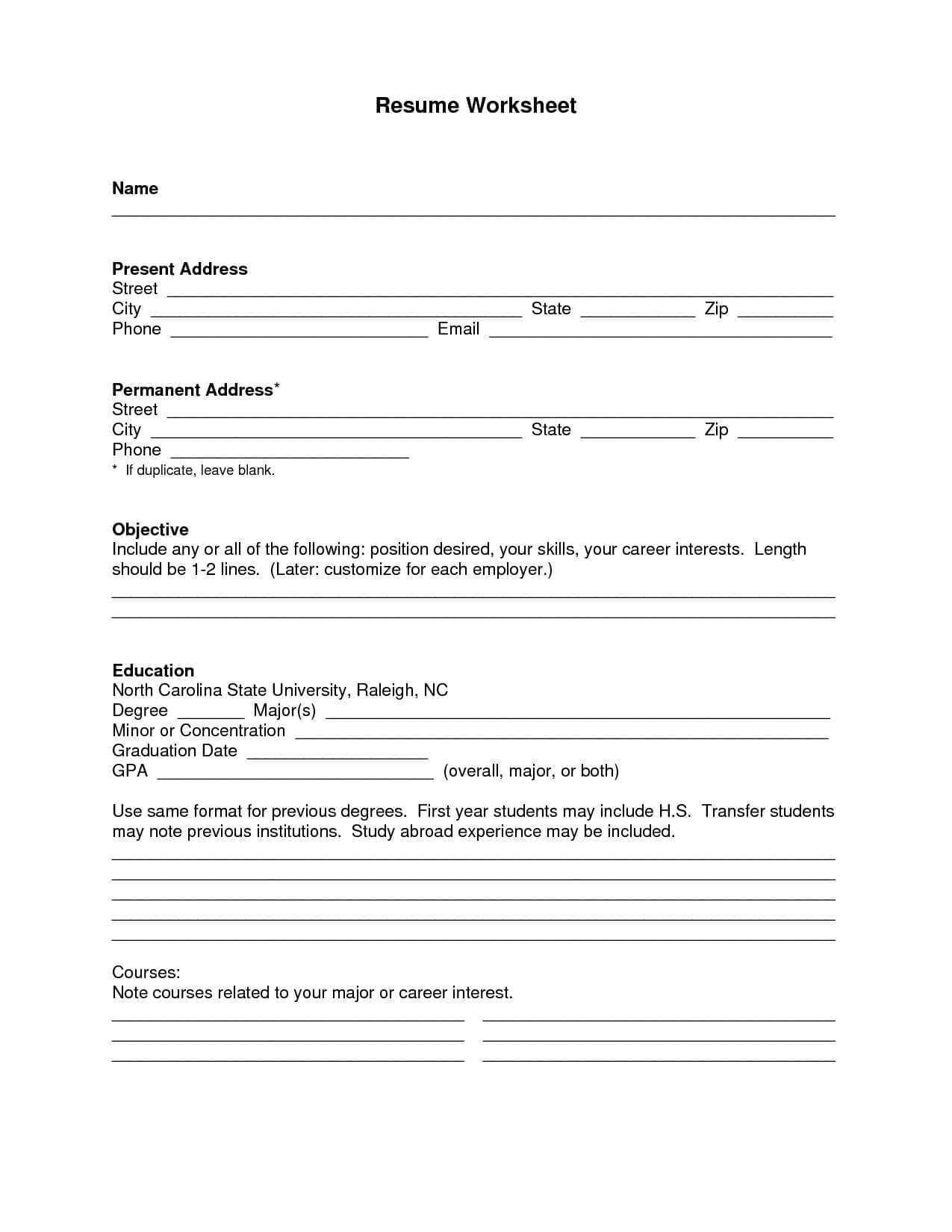 Blank Resume Template Pdf | Blank Resume With Free Blank Resume Templates For Microsoft Word
