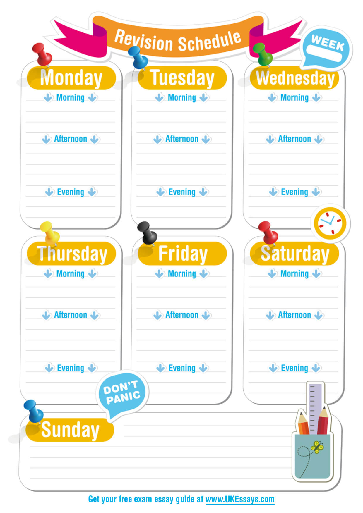 Blank Revision Timetable Template | Classroom | Revision In Blank Revision Timetable Template