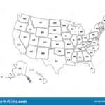 Blank Similar Usa Map Isolated On White Background. United Within Blank Template Of The United States