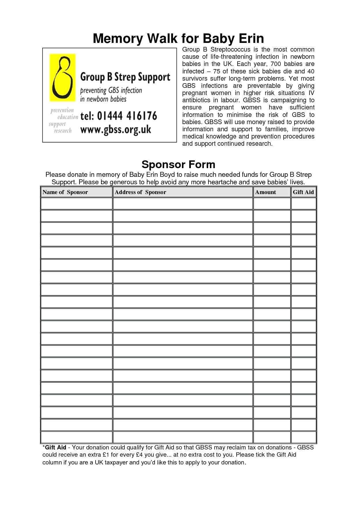 Blank Sponsor Form Template Free – Balkoncccoffe For Blank Sponsor Form Template Free