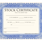 Blank Stock Certificate Template | Printable Stock Regarding Corporate Share Certificate Template