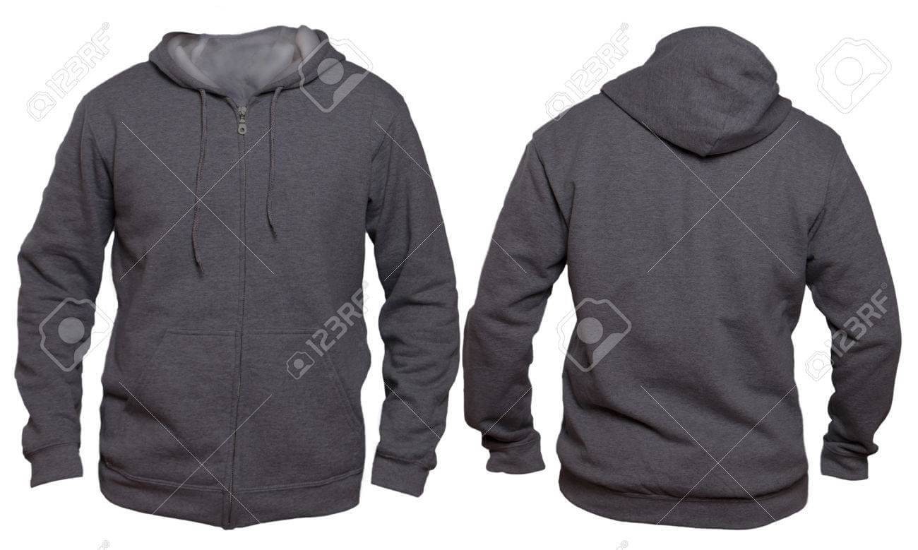 Blank Sweatshirt Mock Up Template, Front, And Back View, Isolated.. With Blank Black Hoodie Template