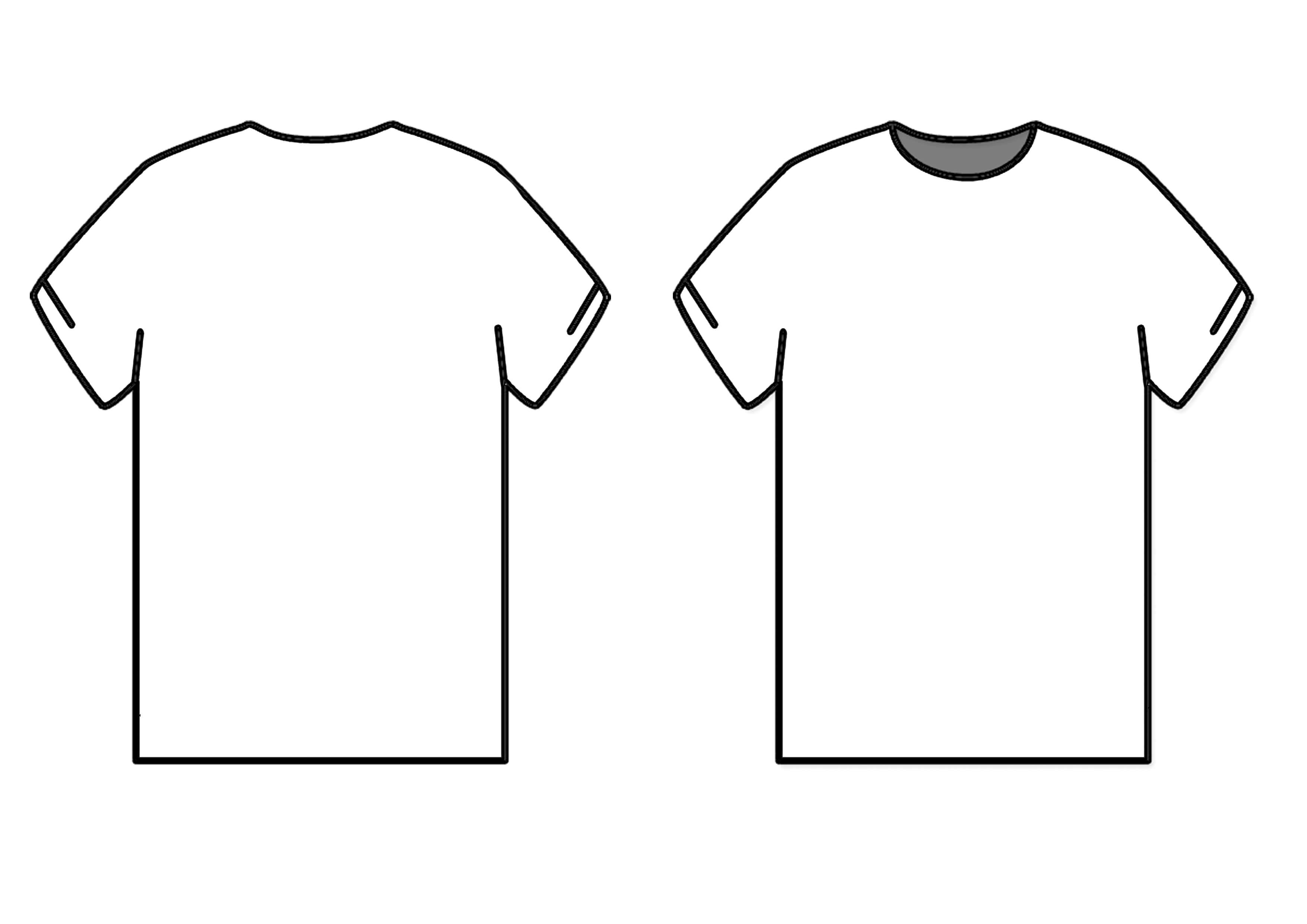 Blank T Shirt Outline | Free Download Best Blank T Shirt With Blank Tshirt Template Pdf