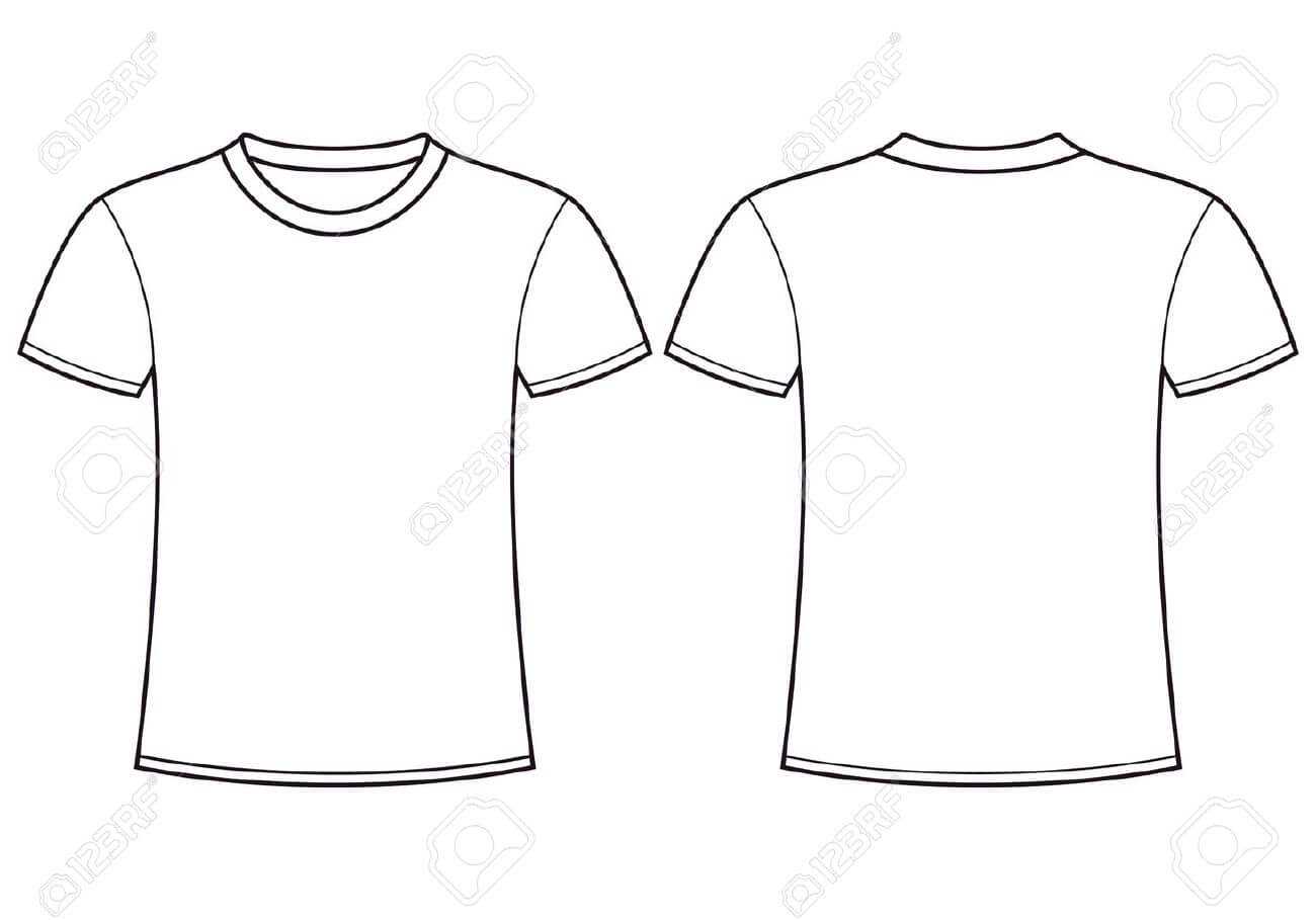 Blank T Shirt Template Front And Back Royalty Free Cliparts Throughout Blank T Shirt Outline Template