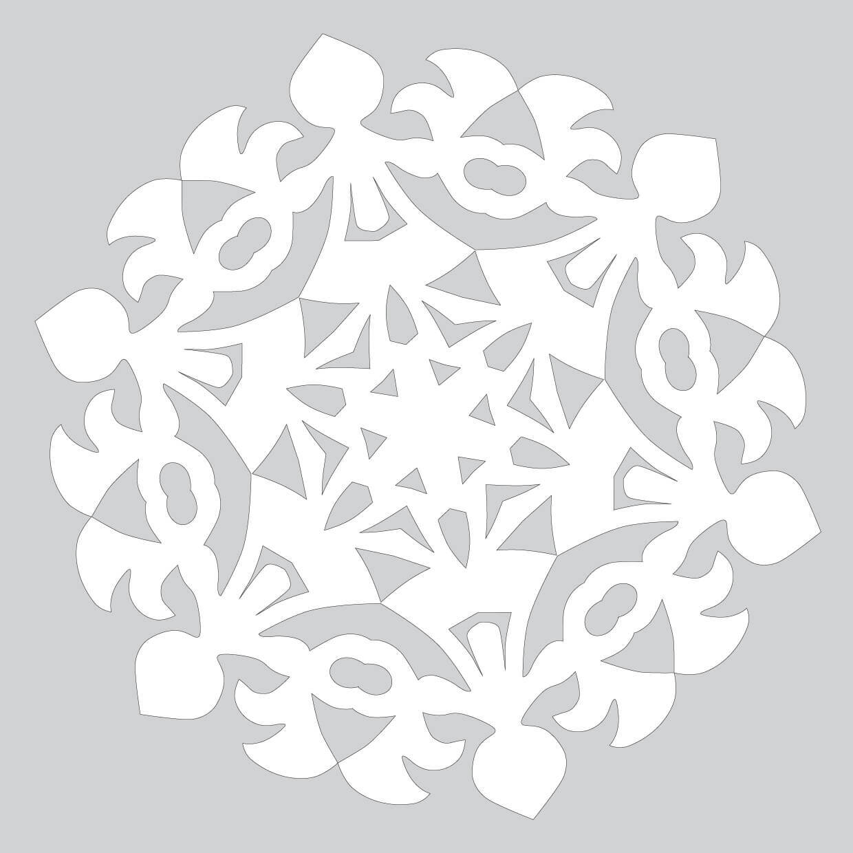 Blank Template To Draw A Pattern For Paper Snowflake | Free With Blank Snowflake Template