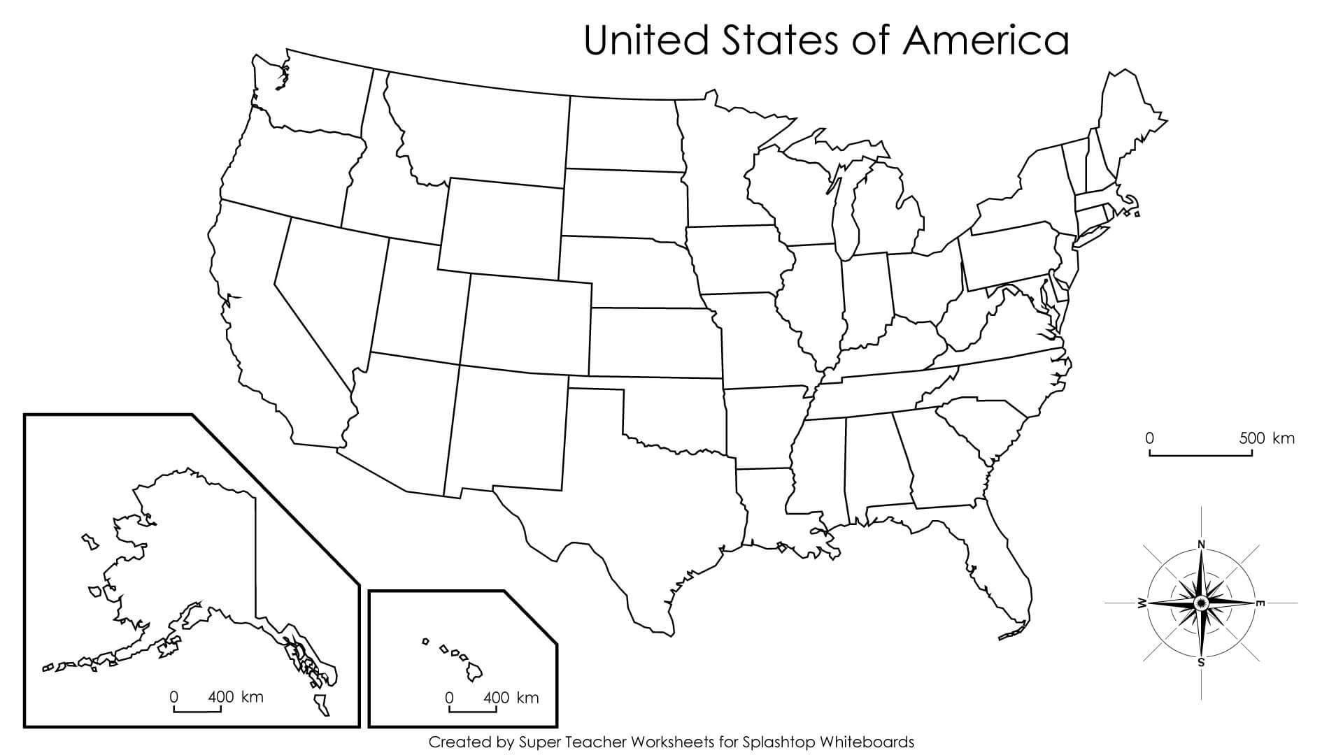 Blank United States Map With Capitals – Bing Images | Kids Intended For Blank Template Of The United States
