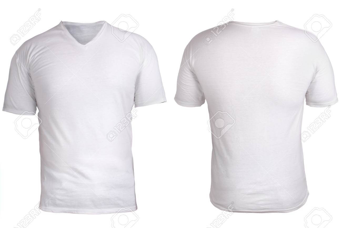 Blank V Neck Shirt Mock Up Template, Front, And Back View, Isolated,.. Within Blank V Neck T Shirt Template