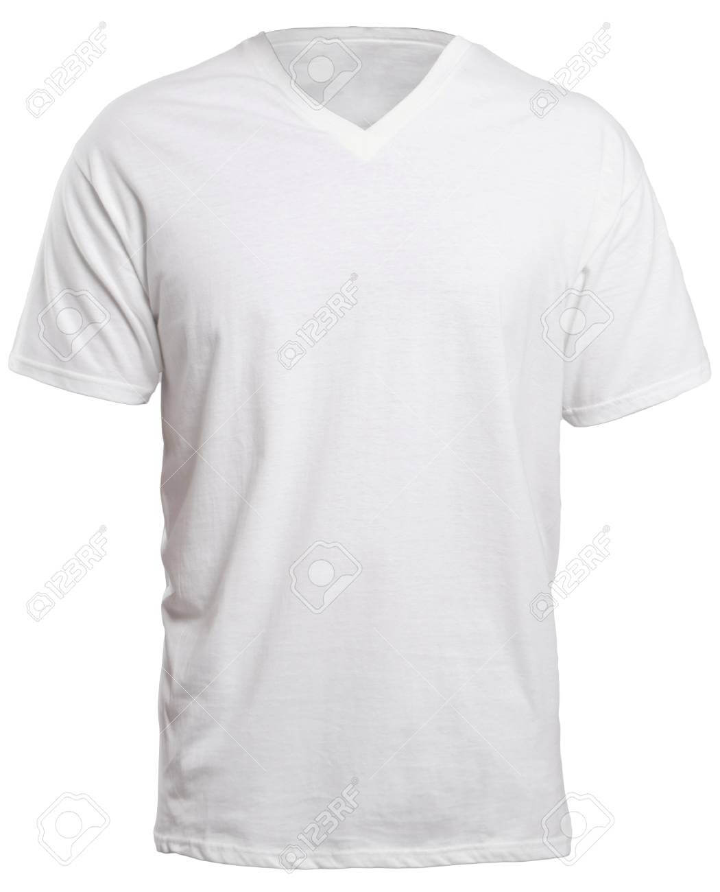 Blank V Neck Shirt Mock Up Template, Front View, Isolated On.. Intended For Blank V Neck T Shirt Template