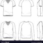 Blank V Neck T Shirt And Tee Vector Image Inside Blank V Neck T Shirt Template