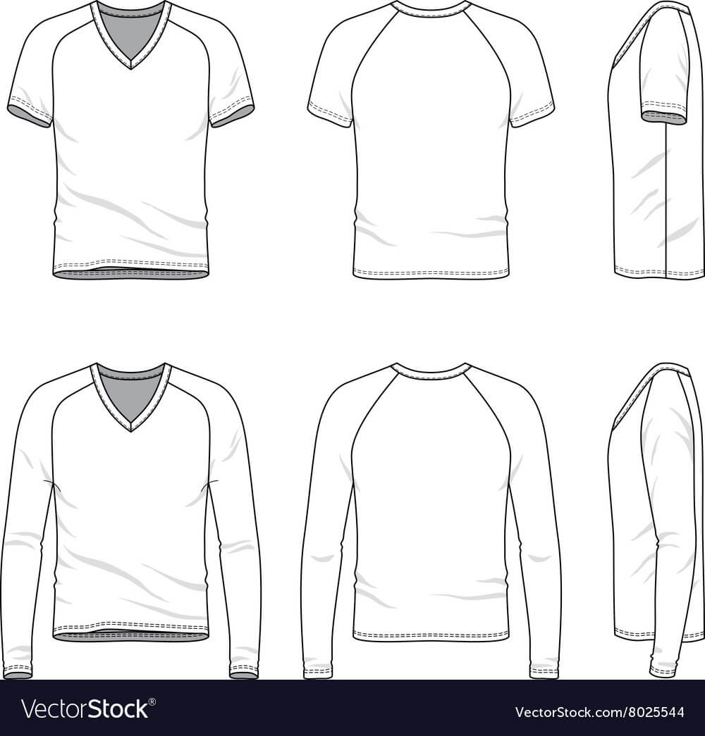 Blank V Neck T Shirt And Tee Vector Image Inside Blank V Neck T Shirt Template