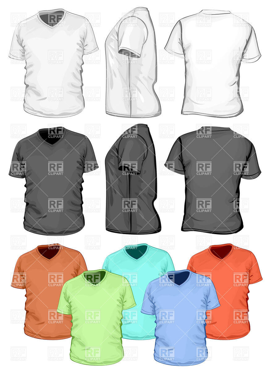 Blank V Neck T Shirt Design Template Stock Vector Image Regarding Blank V Neck T Shirt Template