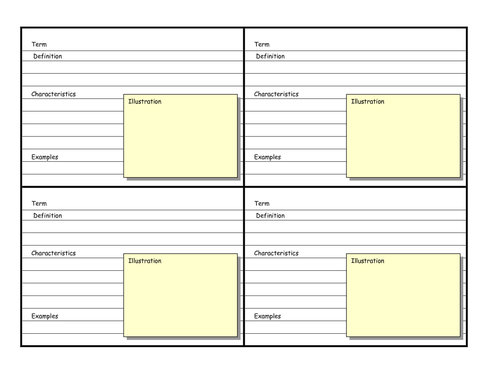 Blank Vocabulary Card Template | Frayer Models | Vocabulary In Blank Index Card Template