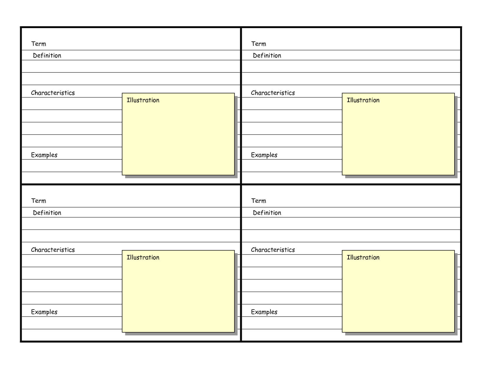 Blank Vocabulary Card Template | Frayer Models | Vocabulary Intended For Free Printable Blank Flash Cards Template