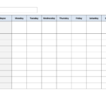 Blank Weekly Work Schedule Template | Schedule | Cleaning With Regard To Blank Monthly Work Schedule Template