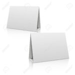 Blank White Paper Stand Table Holder Card. 3D Vector Design Template For Card Stand Template