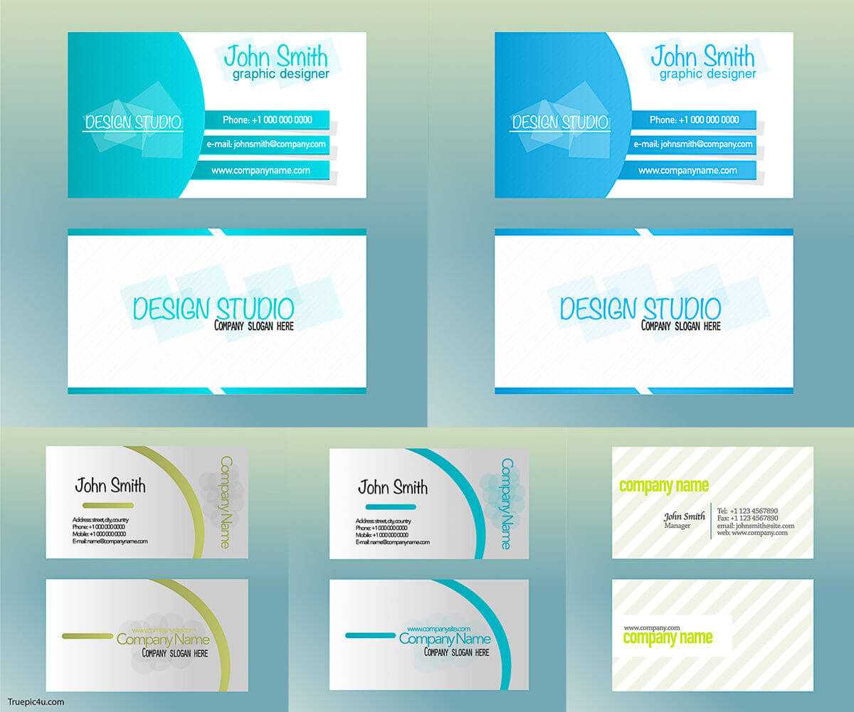 Blue And Olive Business Cards Vector Free Download Within Templates For Visiting Cards Free Downloads