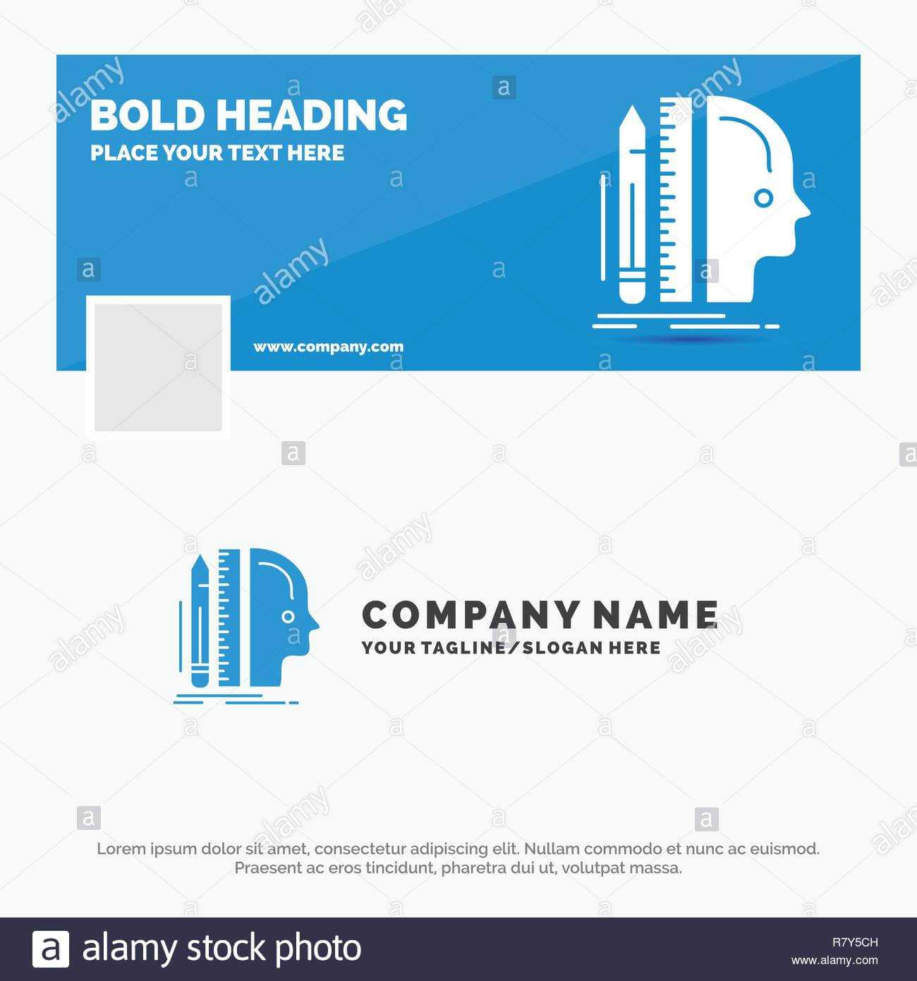 Blue Business Logo Template For Design, Human, Ruler, Size Intended For Facebook Banner Size Template