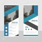 Blue Business Roll Up Banner Flat Design Template ,abstract Geometric.. Within Pop Up Banner Design Template