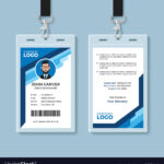 Blue Graphic Employee Id Card Template Pertaining To Conference Id Card Template