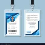 Blue Graphic Employee Id Card Template Regarding Work Id Card Template