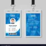 Blue Polygon Office Id Card Template Pertaining To Id Card Template Ai