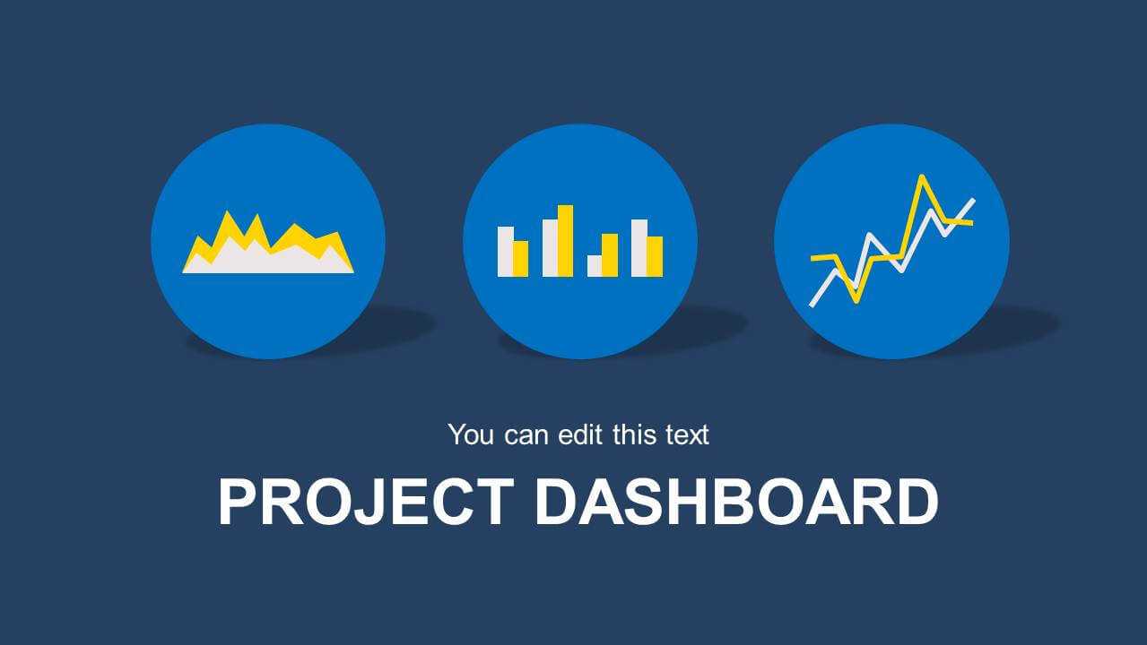 Blue Project Dashboard Powerpoint Template Throughout Project Dashboard Template Powerpoint Free