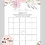 Blush Floral Printable Bridal Shower Bingo | Free Wedding Inside Blank Bridal Shower Bingo Template