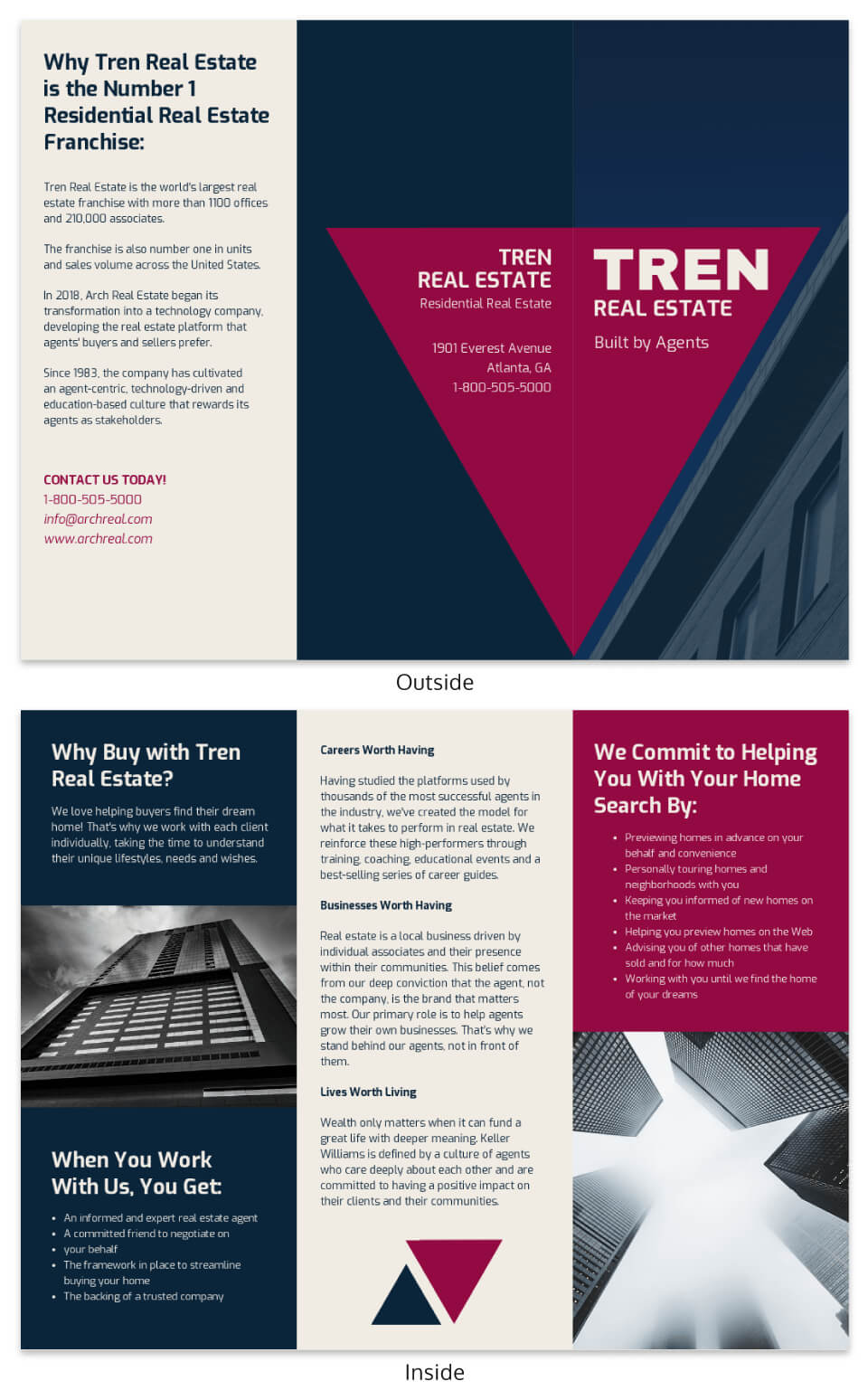 Bold Real Estate Tri Fold Brochure Template Template – Venngage In Training Brochure Template