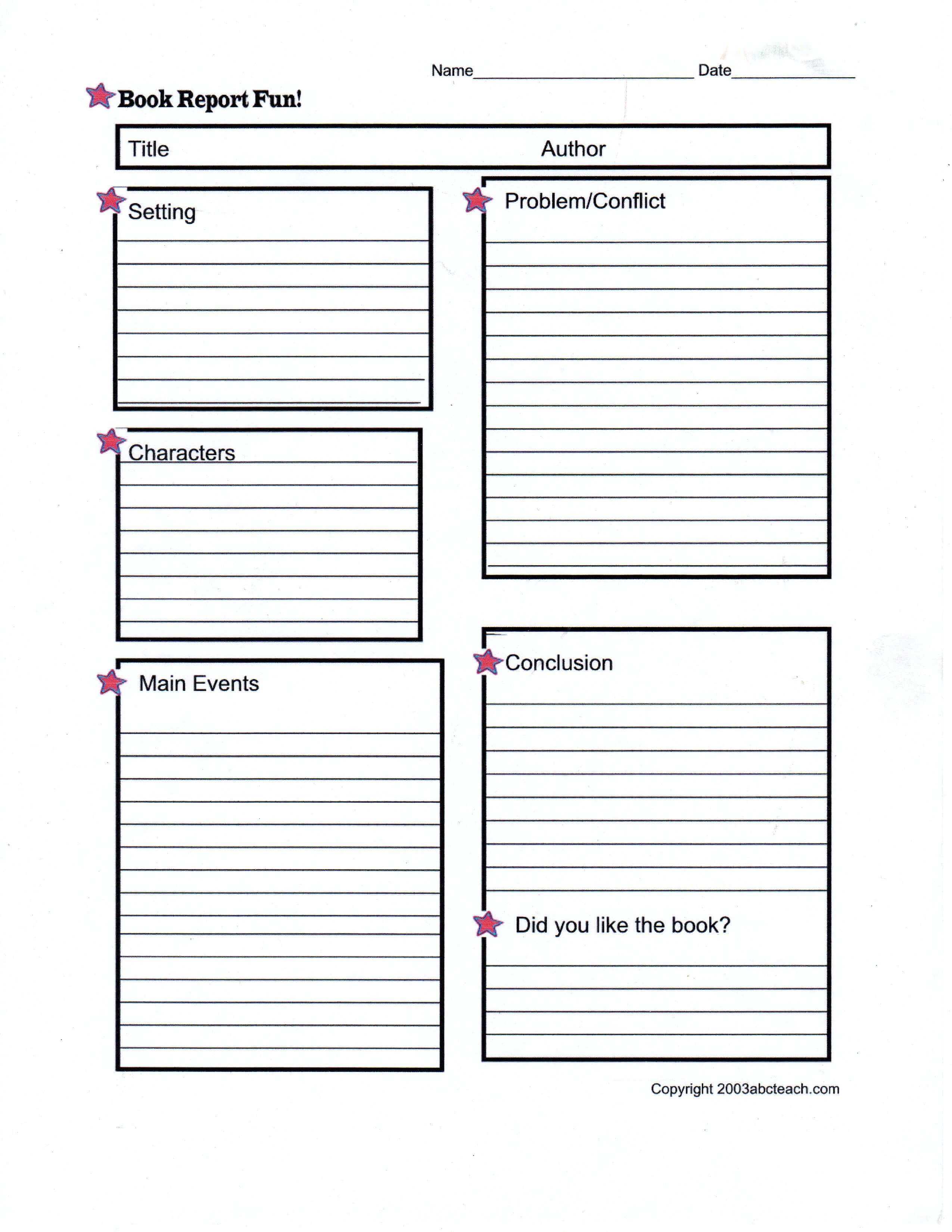 Book Report Template | Book Report Form 2 | Homeschool Regarding Book Report Template Middle School