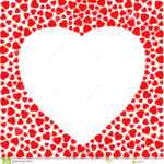 Border With Red Hearts. Greeting Card Design Template For Small Greeting Card Template