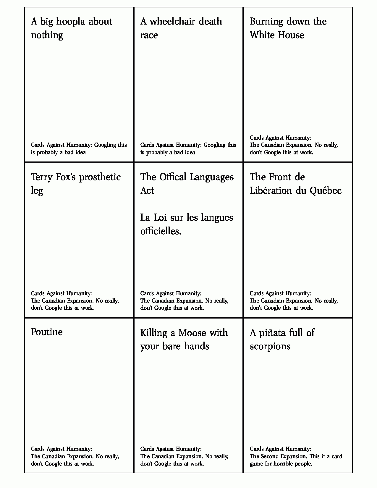 Boxes – How Do I Put Card Backs On My Cards? – Tex – Latex Pertaining To Cards Against Humanity Template