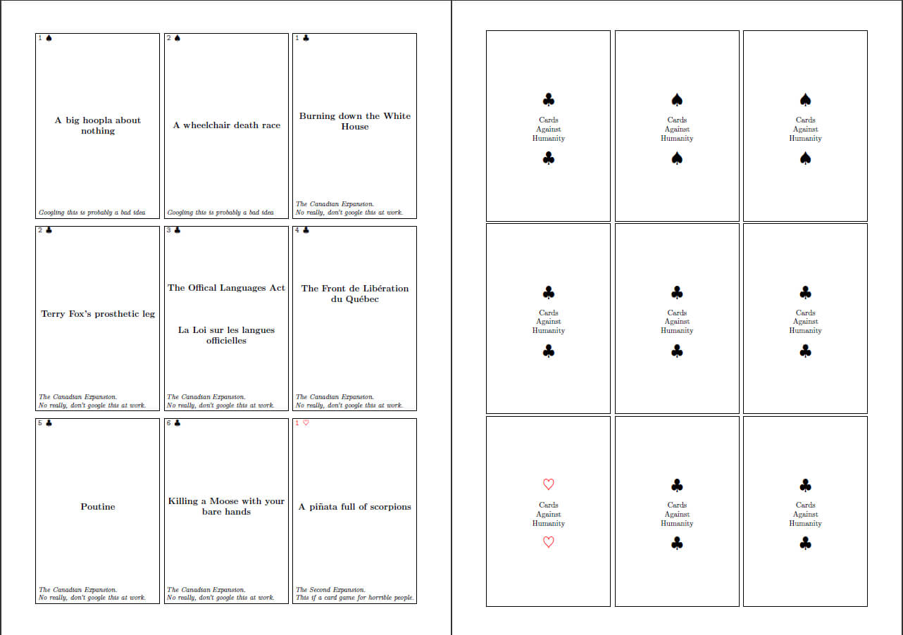 Boxes – How Do I Put Card Backs On My Cards? – Tex – Latex Within Cards Against Humanity Template