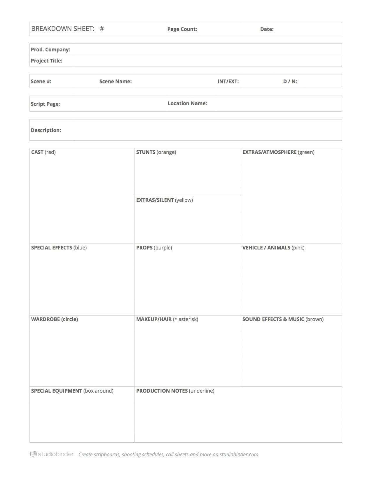 Break Down A Script For Pre Production (Free Template Within Shooting Script Template Word