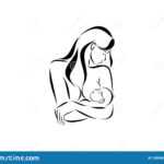 Breastfeeding Blank Sketch Template Stock Illustration With Blank Model Sketch Template