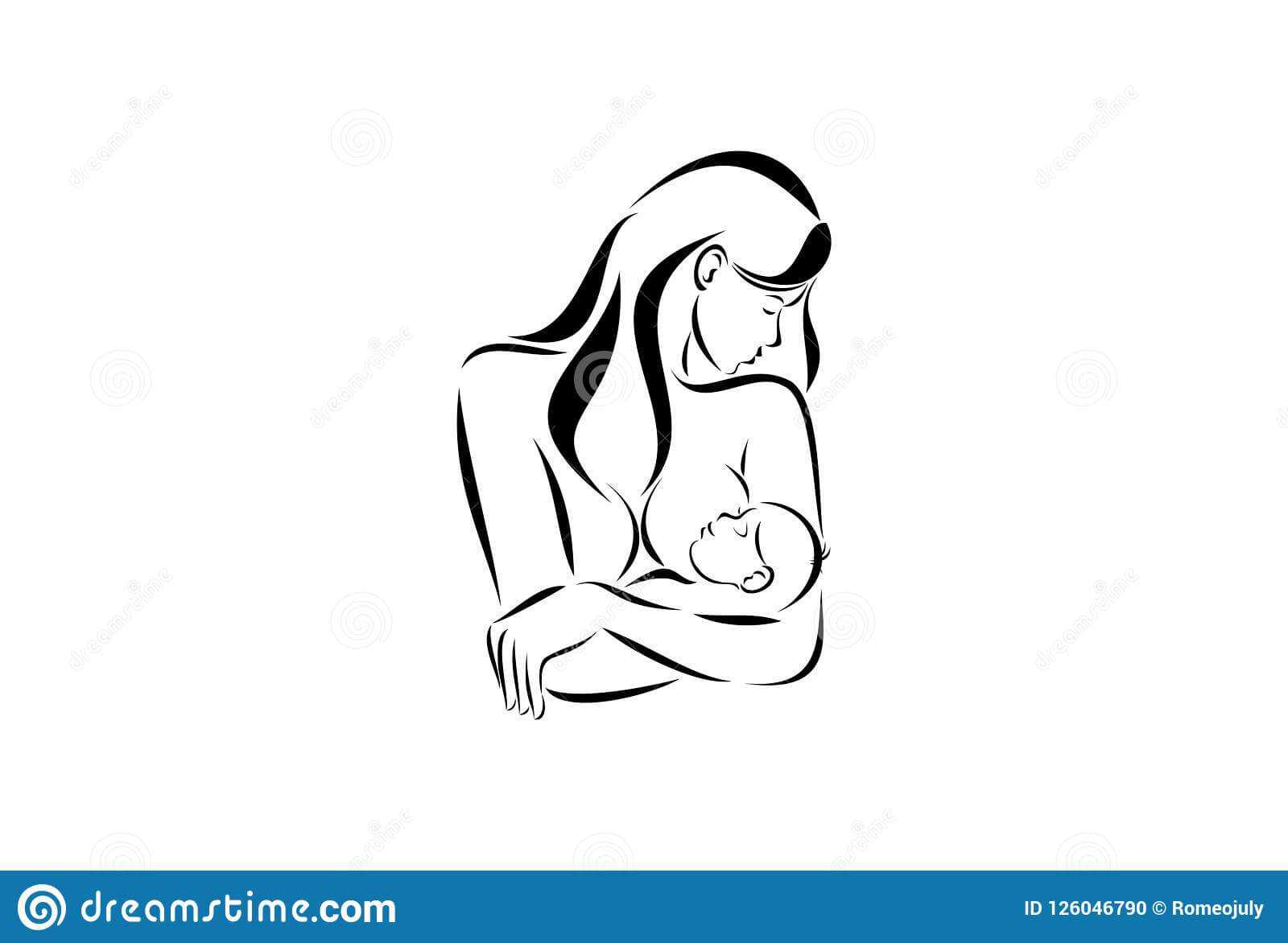 Breastfeeding Blank Sketch Template Stock Illustration With Blank Model Sketch Template