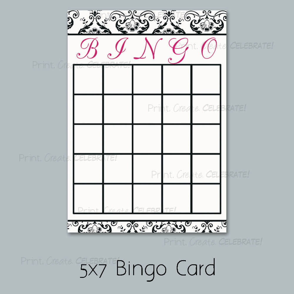 Bridal Shower Bingo Card Template – Www.jagk.tk With Blank Bridal Shower Bingo Template