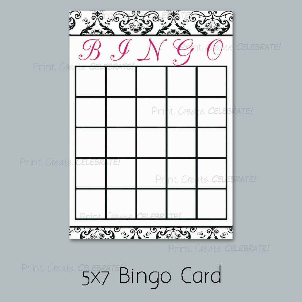 Bridal Shower Bingo Card Template – Www.jagk.tk With Blank Bridal Shower Bingo Template