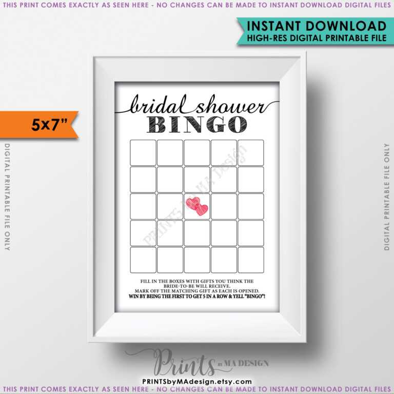 Bridal Shower Bingo Cards, Bridal Shower Bingo Printable In Blank ...
