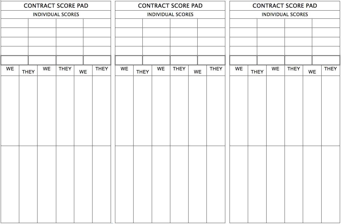 Bridge Score Cards – Byte Insight Regarding Bridge Score Card Template