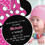 Bright Minnie Mouse Birthday Invitation Card Template Intended For Minnie Mouse Card Templates