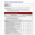 Briliant Lessons Learned Checklist Prince2 Lessons Learned Intended For Prince2 Lessons Learned Report Template