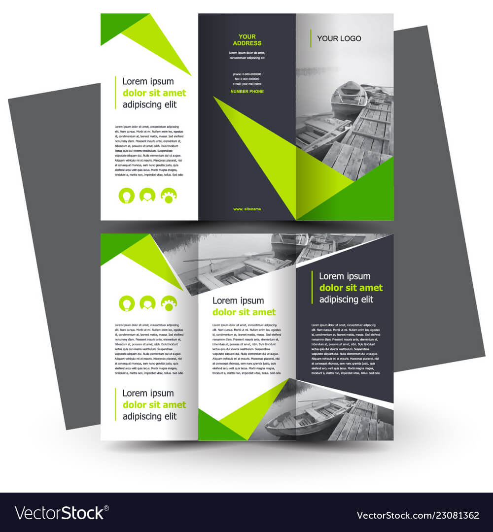 Brochure Design Template Creative Tri Fold Green For E Brochure Design Templates