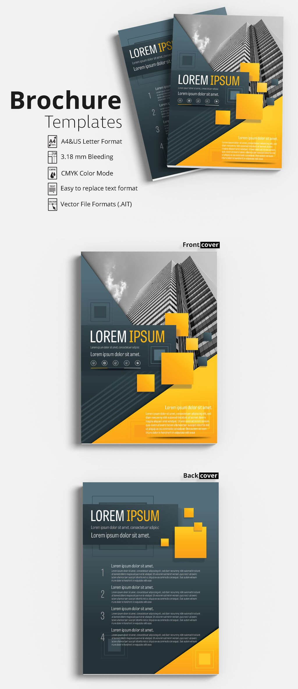 Brochure Template Design – Flyer Layout With Gray And Orange In Engineering Brochure Templates