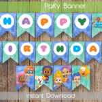 Bubble Guppies Birthday Banner Bubble Guppies Party Decor Bubble Guppies  Digital Banner Bubble Guppies Birthday Banner Instant Download With Regard To Bubble Guppies Birthday Banner Template