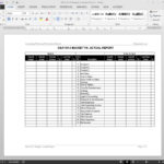 Budget Vs Actual Report Template | G&a104 5 Inside Daily Expense Report Template