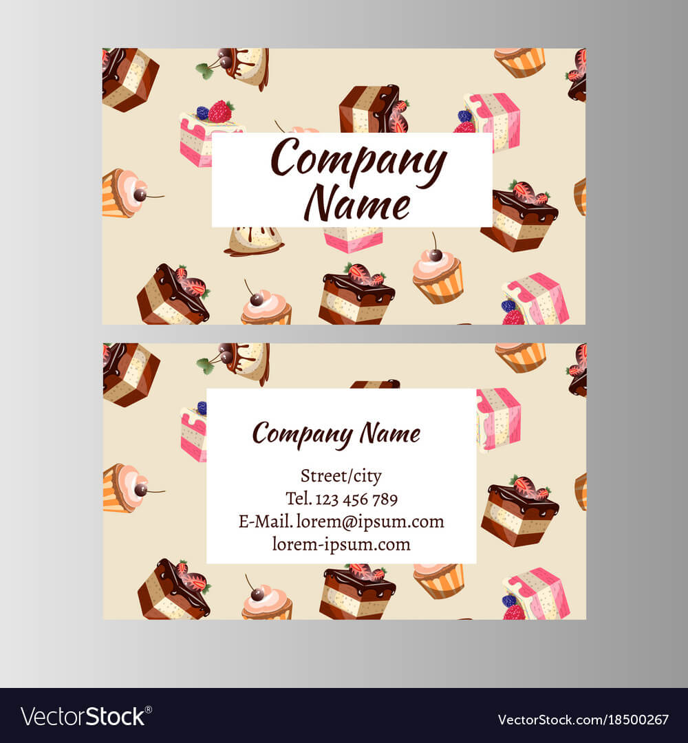 Business Card Design Template With Tasty Cakes Throughout Cake Business Cards Templates Free
