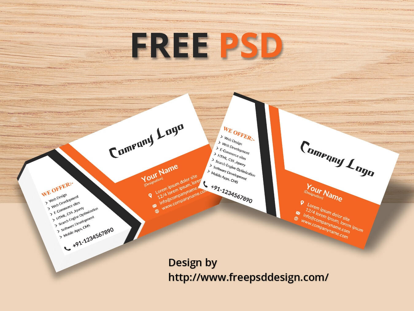 Business Card Mockup Free Psd Template – Free Psd Design Pertaining To Name Card Design Template Psd